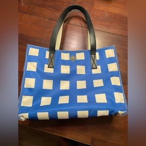 Kate Spade ♠️ blue/white satin handbag